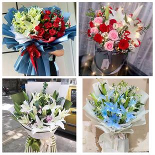 送扬州市广陵区邗江区江都区同城鲜花店订玫瑰百合送女友老婆生日