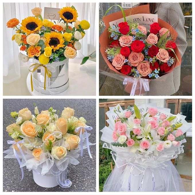 送吉林省白城市洮南市大安市同城鲜花店玫瑰混搭花束配送领导女友