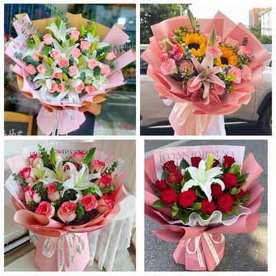 吉林延边州延吉图们敦化珲春市同城鲜花店送玫瑰百合花束老婆生日