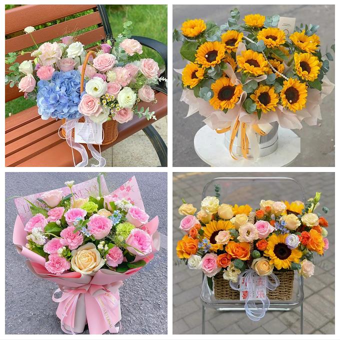 重庆市九龙坡区杨家坪黄桷坪同城鲜花店玫瑰混搭花束配送领导女友