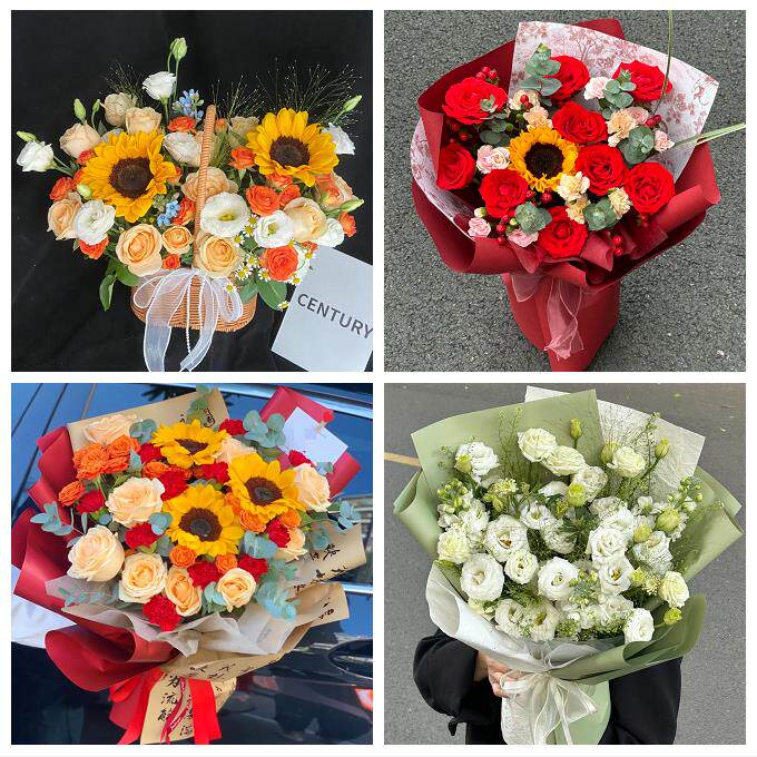 向日葵玫瑰混搭花束送朋友永州市零陵区冷水滩区祁阳县同城鲜花店