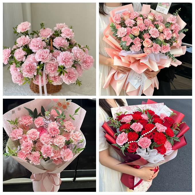 贵阳市白云区观山湖区开阳县同城鲜花店送康乃馨百合长辈生日花束