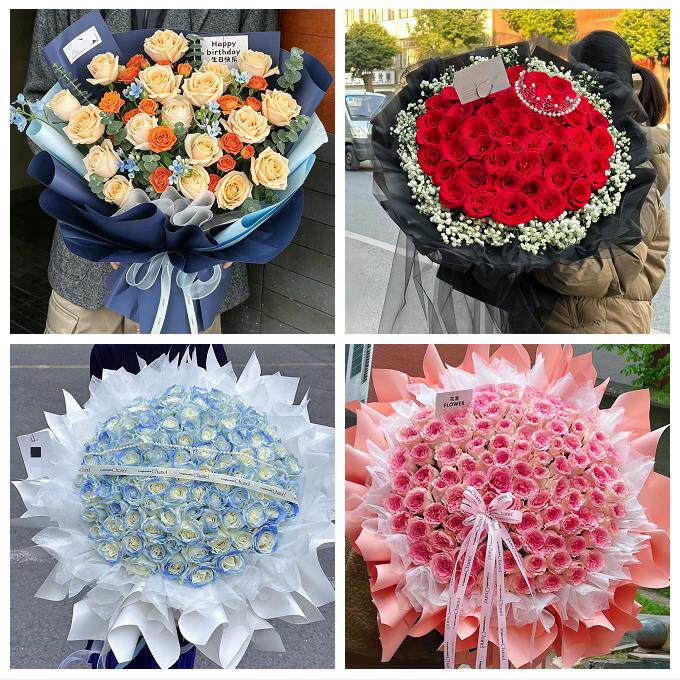 520玫瑰花束礼盒送女友湖北黄冈市黄梅县麻城市武穴市同城鲜花店