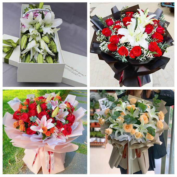 淄博市周村区桓台高青沂源县同城鲜花店送闺蜜女朋友百合玫瑰花束