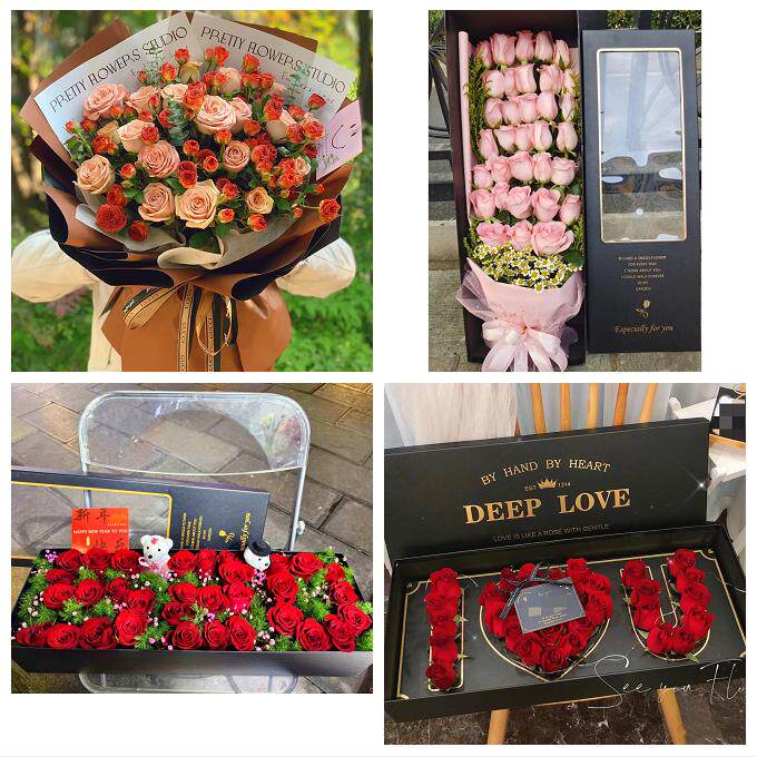 山东潍坊市潍城寒亭坊子奎文区同城鲜花店圣诞平安夜玫瑰花束礼盒