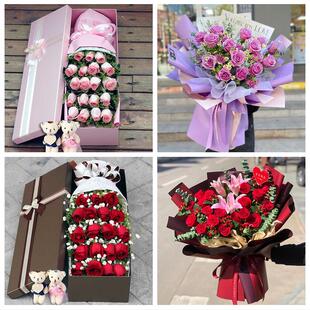 河南平顶山市新华区卫东石龙区同城鲜花店送11朵33枝玫瑰表白女友