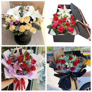 送楚雄州元谋县武定县禄丰县同城鲜花店订玫瑰百合送女友老婆生日