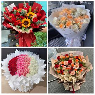 重庆市永川南川铜梁区璧山区同城鲜花店玫瑰向日葵绣球送朋友生日
