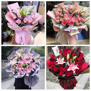 送济南市历下区市中区槐荫区同城鲜花店订玫瑰百合送女友老婆生日