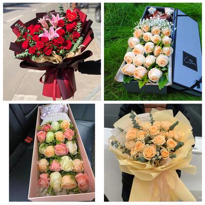 广东省惠州市惠东县龙门县附近同城鲜花店送11朵33枝玫瑰表白女友