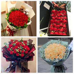 江西上饶市玉山县铅山县横峰县同城鲜花店送11朵33枝玫瑰表白女友
