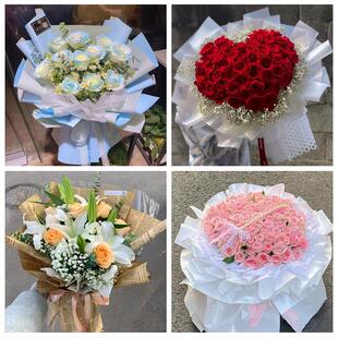 江苏泰州市靖江市泰兴市姜堰区同城鲜花店送11朵33枝玫瑰表白女友