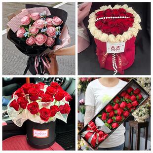 天津市西青区中北杨柳青辛口镇鲜花店同城配送女朋友情人节红玫瑰