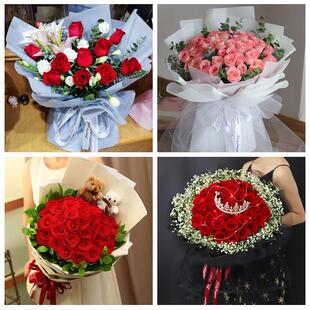 山西吕梁市兴县临县柳林石楼县同城鲜花店送11朵33枝玫瑰表白女友