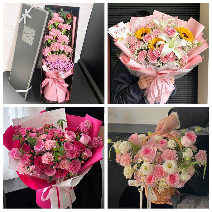 北京市房山区东风迎风星城街同城鲜花店配送母亲节康乃馨百合花束