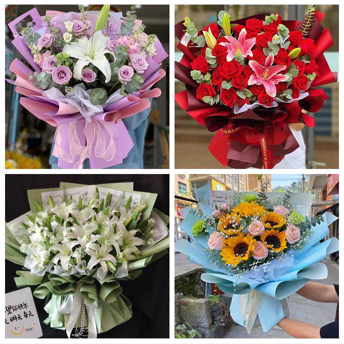 南充市顺庆高坪嘉陵区阆中市同城鲜花店送闺蜜女朋友百合玫瑰花束