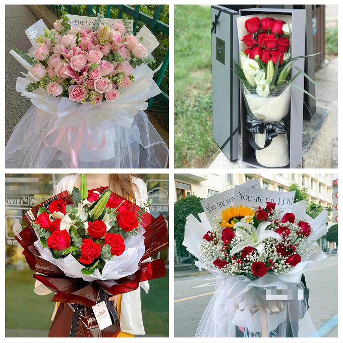 贵阳市南明云岩区花溪乌当区同城鲜花店送闺蜜女朋友百合玫瑰花束