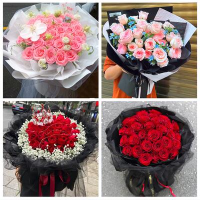 河南开封市龙亭区顺河区鼓楼区同城鲜花店老婆女友生日送玫瑰表白