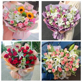 沧州市新华区运河区沧县青县同城鲜花店玫瑰百合花束送老婆女朋友