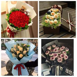 江西九江市彭泽县瑞昌共青城市同城鲜花店送11朵33枝玫瑰表白女友