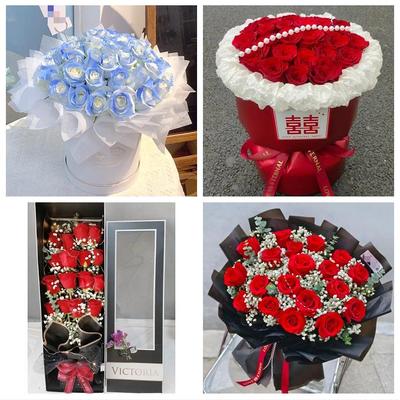 广东梅州市梅江区梅县大埔丰顺鲜花店同城配送女朋友草莓玫瑰花束