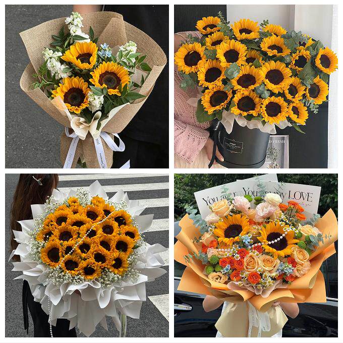 中高考向日葵玫瑰混搭花束送常州市武进区溧阳市金坛区同城鲜花店