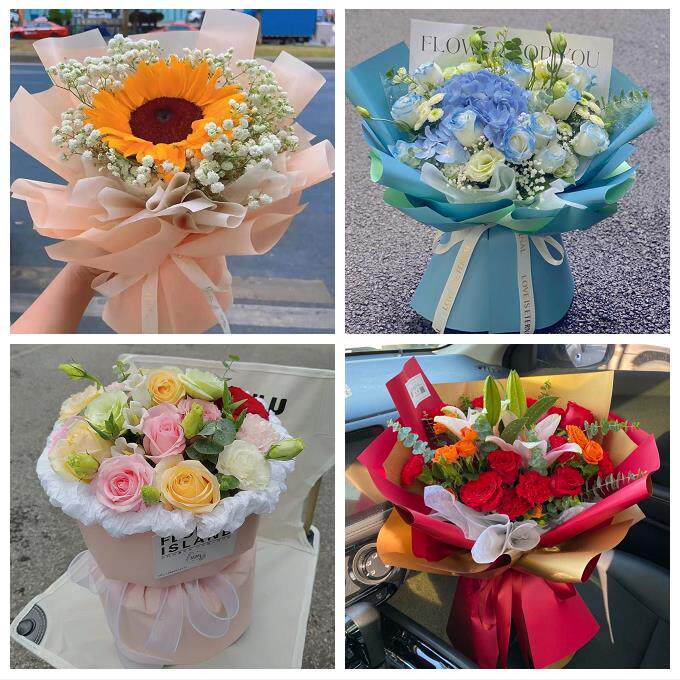 内蒙古包头市东河昆都仑青山区同城鲜花店向日葵玫瑰混搭生日花束