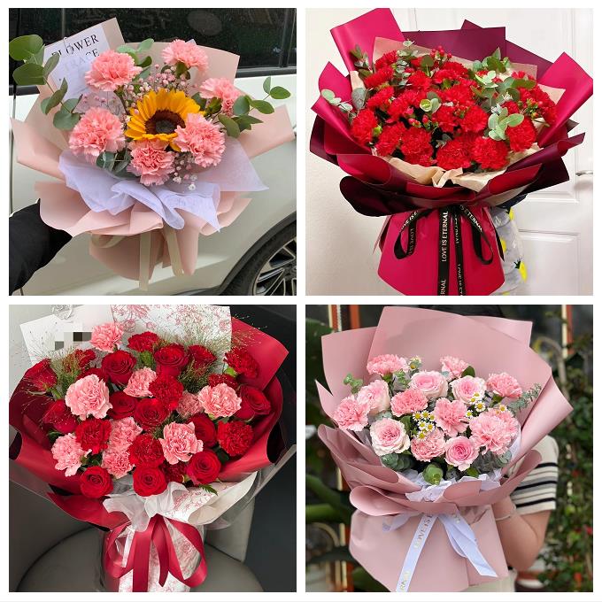 中卫市沙坡头区中宁县海原县同城花店康乃馨百合鲜花束送长辈生日