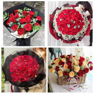 河南商丘市梁园区睢阳区民权县鲜花店同城配送女朋友情人节红玫瑰
