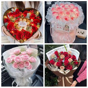 河北秦皇岛市海港山海关北戴河同城鲜花店圣诞平安夜玫瑰花束礼盒