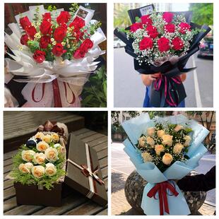 广东云浮市云城区云安区新兴县同城鲜花店送11朵33枝玫瑰表白女友