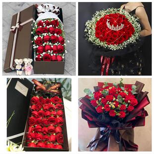 深圳市宝安区航城福永福海沙井同城鲜花店送11朵33枝玫瑰表白女友