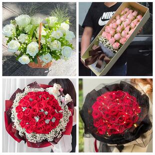 广西崇左市宁明龙州大新天等县鲜花店同城配送女朋友情人节红玫瑰