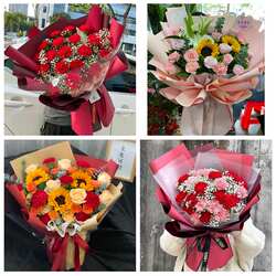 送临夏州临夏市康乐县永靖县同城鲜花店38节康乃馨百合花束送长辈
