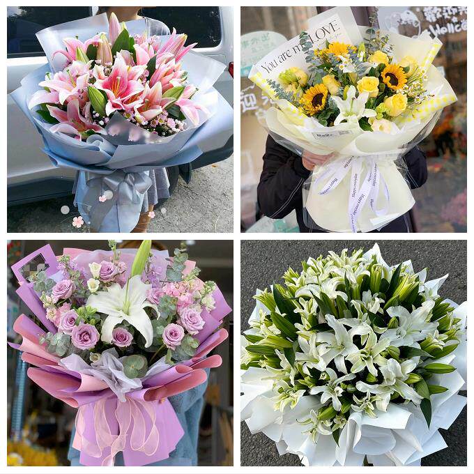北京石景山区广宁五里坨鲁谷同城鲜花店送闺蜜女朋友百合玫瑰花束