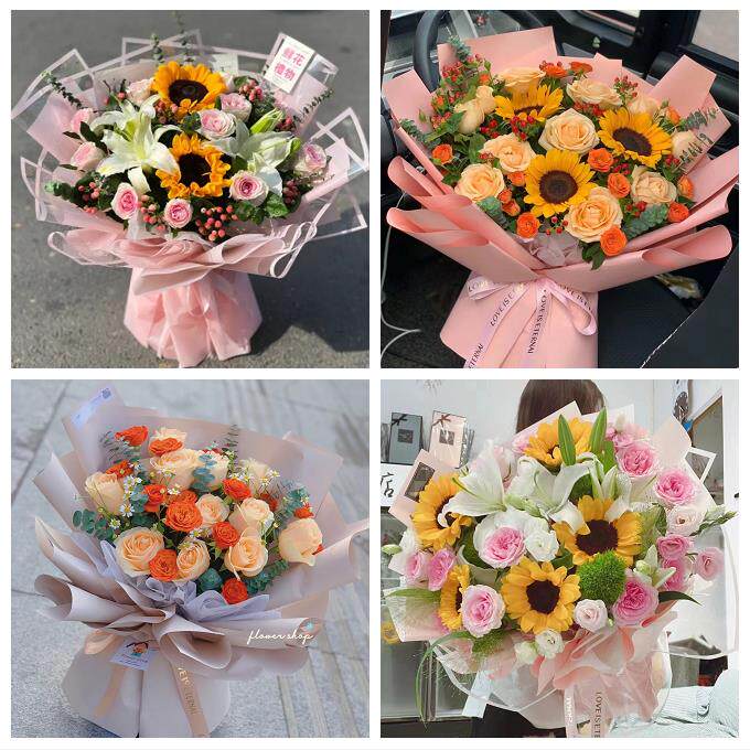 江西鹰潭市月湖区余江区贵溪市同城鲜花店学生高考向日葵玫瑰花束