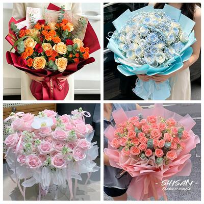 河南洛阳市孟津县新安县栾川县同城鲜花店七夕玫瑰花束送女友老婆