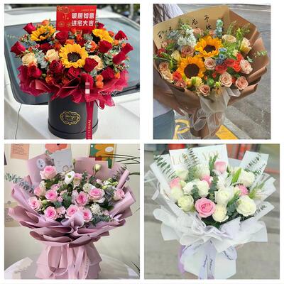 兰州市红古区永登皋兰榆中县同城鲜花店玫瑰向日葵绣球送朋友生日