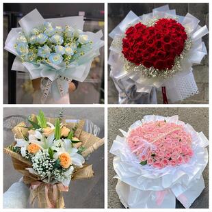 山东省菏泽市牡丹区定陶区曹县同城鲜花店送11朵33枝玫瑰表白女友