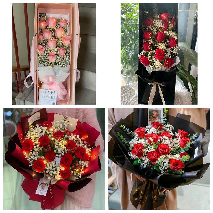 北京石景山区广宁五里坨鲁谷同城鲜花店情人节玫瑰花束礼盒送女友
