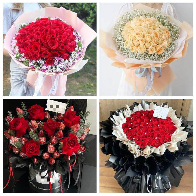 云南昆明市富民宜良石林嵩明县鲜花店同城配送女朋友草莓玫瑰花束