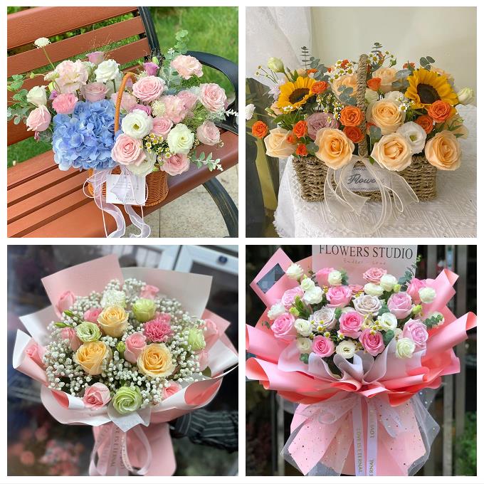 重庆市沙坪坝区小龙坎沙坪坝同城鲜花店玫瑰混搭花束配送领导女友