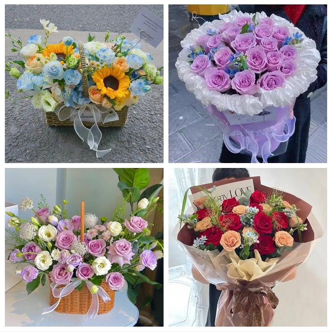保定市唐县高阳容城县涞源县同城鲜花店玫瑰混搭花束送领导女朋友