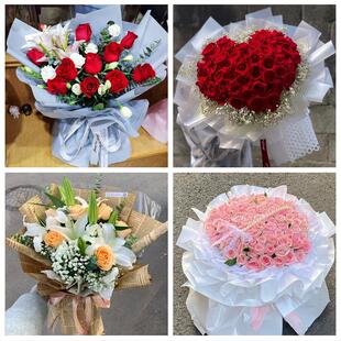 内蒙古包头市石拐白云鄂博矿区同城鲜花店送11朵33枝玫瑰表白女友