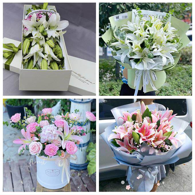 送青岛市即墨市平度市莱西市同城鲜花店送闺蜜女朋友百合玫瑰花束