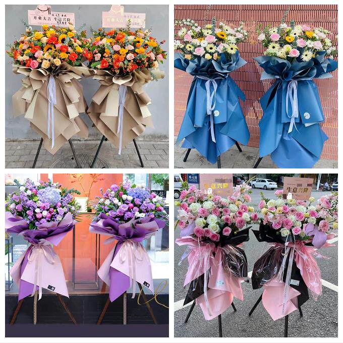 送岳阳市岳阳县华容县湘阴县鲜花店同城配送大麦开业花篮公司乔迁