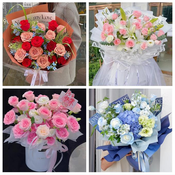 宝鸡市岐山县扶风县眉县陇县同城鲜花店玫瑰混搭花束配送领导女友
