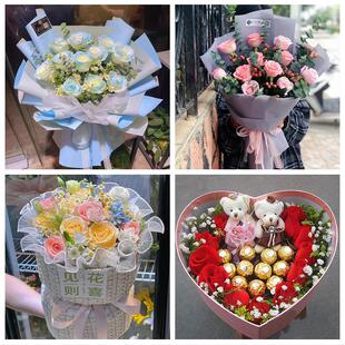 黑龙江鹤岗市萝北县绥滨县附近同城鲜花店送11朵33枝玫瑰表白女友