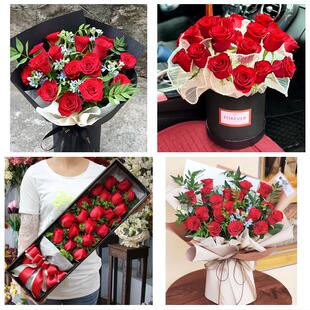 河南许昌市襄城县禹州市长葛市鲜花店同城配送女朋友情人节红玫瑰