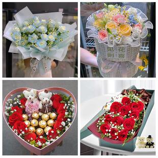 江苏无锡市锡山惠山滨湖梁溪区同城鲜花店送11朵33枝玫瑰表白女友